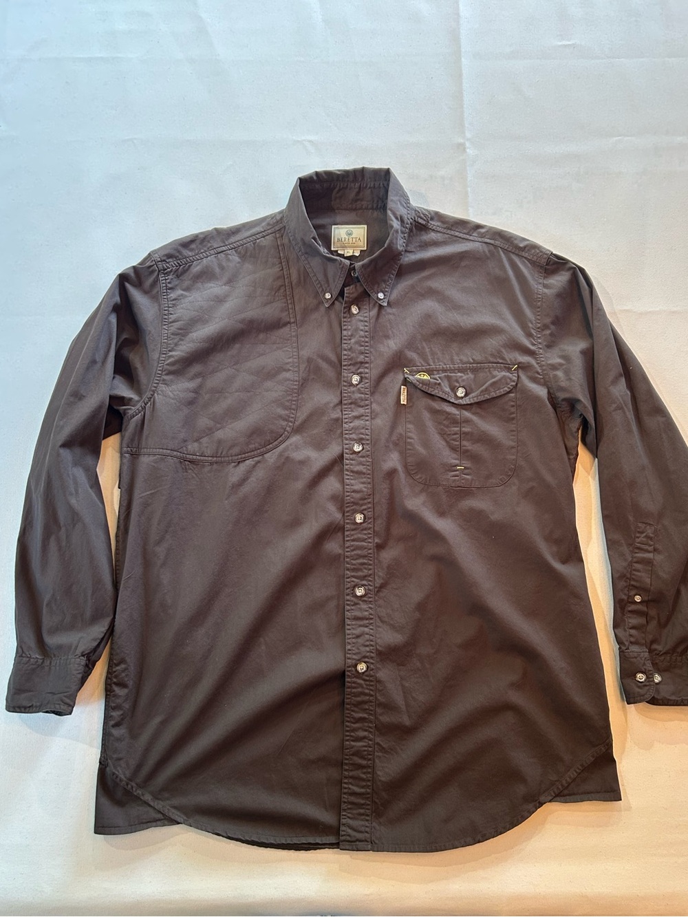 Beretta Men's Long Sleeve Vented Cotton Shooting Hunting Shirt XL Brown